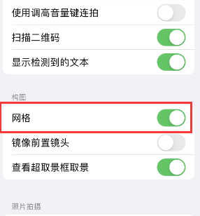 铁锋苹果手机维修网点分享iPhone如何开启九宫格构图功能 