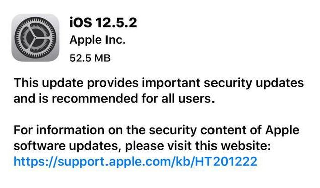 铁锋苹果手机维修分享iOS12.5.2发布，建议所有老苹果用户安装 
